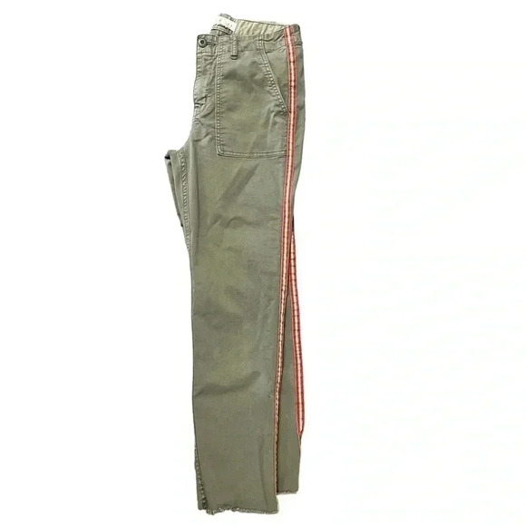 Velvet By Graham &  Spencer Khaki Green Raw Hem Straight Leg Size 4 - Picture 6 of 10